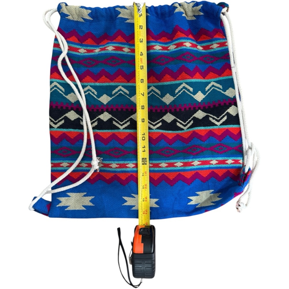 Colorful Tribal Pattern Drawstring Backpack - image 5